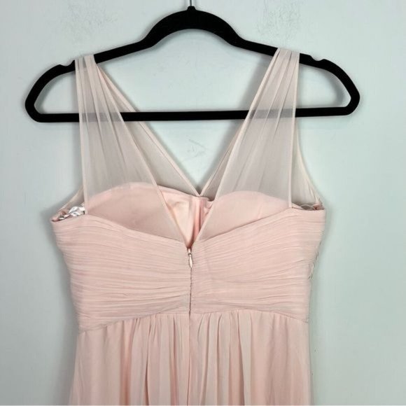 Samantha Paige Womens Formal Maxi Dress size 2 Pink A Line Chiffon Bridesmaid - Picture 6 of 10